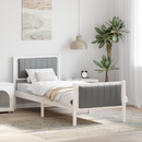 vidaXL Ágykeret Fehér és világosszürke 75 x 190 cm Tömör fenyőfa