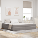 vidaXL Ágy tárolóval és matraccal Tópszínű 200 x 200 cm Poliészter