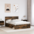 vidaXL Ágykeret fejtámlával Füstölt tölgy 135 x 190 cm Tömör fenyőfa