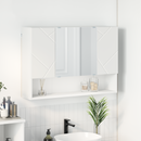 vidaXL Tükörszekrény Falra szerelhető Fehér 80 x 17 x 55 cm Faanyag