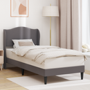 vidaXL Ágykeret fejtámlával Szürke 100 x 200 cm Műbőr