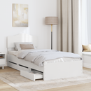 vidaXL Ágykeret fiókkal fejtámlával Fehér 90 x 200 cm Mérnöki Fa