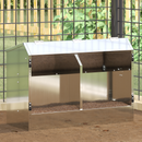 vidaXL Nyúl Etető Ezüst 64.5 x 25.5 x 45.5 cm Horganyzott acél