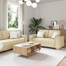 vidaXL Kanapé 3 pcs Krém 220 x 80 x 84 cm Lábbal kevert anyag