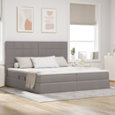 vidaXL Ágy tárolóval és matraccal Tópszínű 200 x 200 cm Poliészter