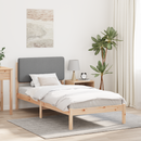 vidaXL Ágykeret Kárpitozott Fejtámlával Világosszürke 90 x 200 cm