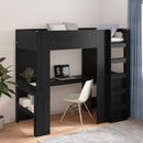vidaXL Emeletes ágykeret íróasztallal Fekete tölgy 90 x 190 cm Faanyag