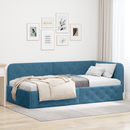 vidaXL Sarokágy keret Kék 90 x 190 cm Bársony