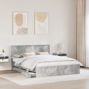 vidaXL Ágykeret fiókkal tárolóval Beton Szürke 160 x 200 cm Mérnöki Fa