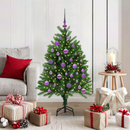 vidaXL Karácsonyfa 150 LED-del állvánnyal Zöld 120 cm PE