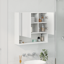 vidaXL Tükörszekrény Falra szerelhető Fehér 59 x 17 x 55 cm Faanyag