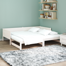 vidaXL Kihúzható nappali ágy Fehér 180 x 200 cm Tömör fenyőfa