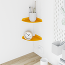 vidaXL Lebegő polc polcokkal 2 pcs Mustár sárga 15 x 15 x 2 cm