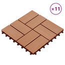 vidaXL Faszegély járólap 11 pcs Tíkfa 30 x 30 cm WPC