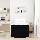 vidaXL Ágykeret matracmal Fekete 90 x 200 cm szövet