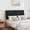vidaXL Kárpitozott fejtámla Fekete 120 cm Tömör fenyőfa