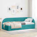 vidaXL Sarokágy keret fejtámlával Türkiz 100 cm x 200 cm Bársony