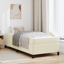 vidaXL Ágykeret matracmal Krém 90 x 200 cm szövet