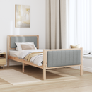 vidaXL Ágykeret Barna és világosszürke 90 x 190 cm Tömör fenyőfa