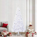 vidaXL Mű karácsonyfa 300 LED-del állvánnyal Fehér 210 cm PVC és Acél