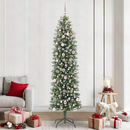 vidaXL Mű Karcsú Karácsonyi Fa 300 LED-del Zöld és Fehér 240 cm