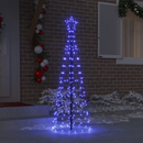 vidaXL LED Karácsonyfák talajráccsal 390 LED-del Kék 250 cm Vas