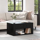 vidaXL Dohányzóasztal fiókkal Fekete tölgy 80 x 50 x 40 cm Faanyag