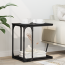 vidaXL Oldal asztal polcokkal Fekete tölgy 50 x 35 x 52 cm Faanyag