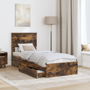 vidaXL Tárolós Ágy fejtámlával Füstölt tölgy 75 x 190 cm Faanyag