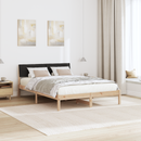 vidaXL Ágykeret fejtámlával Barna és fekete 135 x 190 cm Tömör fenyőfa