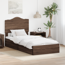 vidaXL Tárolós Ágy fiókkal fejtámlával Barna Tölgy 70 x 190 cm Faanyag