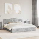 vidaXL Tárolós Ágy fejtámlával Beton Szürke 200 x 200 cm Faanyag