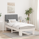 vidaXL Ágykeret Kárpitozott Fejtámlával Világosszürke 90 x 200 cm