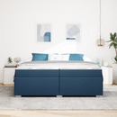 vidaXL Ágykeret matracmal Kék 200 x 200 cm szövet