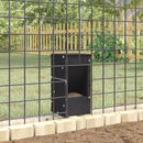 vidaXL Nyúl Etető Fekete 12,5 x 12,5 x 25 cm Hidegen Hengerelt Acél