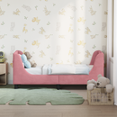 vidaXL Gyerekágy keret fejtámlával Rózsaszín 70 x 140 cm Bársony