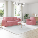 vidaXL Kanapé Szett 2 pcs Rózsaszín 198 x 78 x 80 cm Bársony