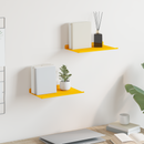 vidaXL Lebegő polc 2 pcs Mustár sárga 30 x 18 x 2,5 cm Acél