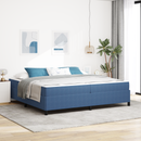 vidaXL Ágykeret matracmal Kék 200 x 200 cm szövet