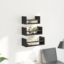 vidaXL Fali polc készlet 3 pcs Fekete tölgy 40x16x14cm Faanyag