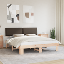 vidaXL Ágykeret Kárpitozott Fejtámlával Tópszínű 180 x 200 cm