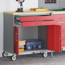vidaXL Trolley Rolling Workbench Piros és Szürke 75 x 45 x 85 cm