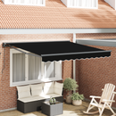 vidaXL Napernyő keret Fekete 350 x 250 cm Poliészter PU bevonattal