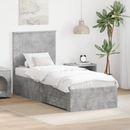 vidaXL Ágykeret fejtámlával Beton szürke és ezüst 70 x 190 cm Faanyag