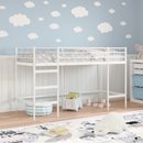 vidaXL Gyerekek Loft Ágykerete Egyszínű Fehér 75 x 190 cm Acél