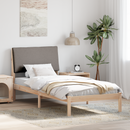 vidaXL Ágykeret fejtámlával Barna és taupe 100 x 200 cm Tömör fenyőfa