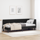 vidaXL Sarokágy keret fejtámlával Fekete 80 cm x 200 cm Bársony