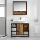 vidaXL Falpolc polcokkal Falra szerelhető Öreg fa 65 x 20 x 60 cm