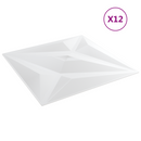 vidaXL Fali panelek Csillag 12 pcs Fehér Csillag 50 x 50 cm XPS Hab