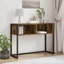 vidaXL Végasztal tárolóval Füstös tölgy 100 x 36 x 75 cm Faanyag